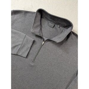 Dunning Golf Mens XXL Quarter Zip Pullover Charcoal Gray Long Sleeve Shirt Mock
